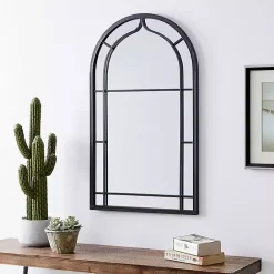 Hot Kirklands Home Gray Metal Arched Mirror