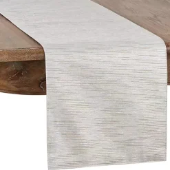 Hot Kirklands Home Gray Metallic Woven Stripe Table Runner