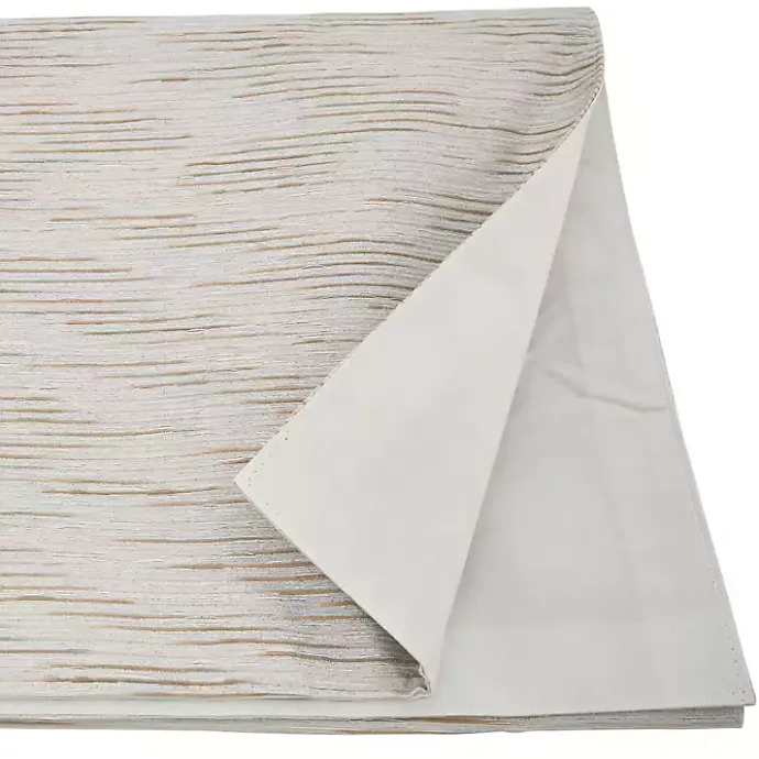 Hot Kirklands Home Gray Metallic Woven Stripe Table Runner