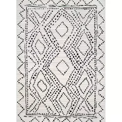 Clearance Kirklands Home Gray Millie Dotted Trellis Area Rug, 9x12