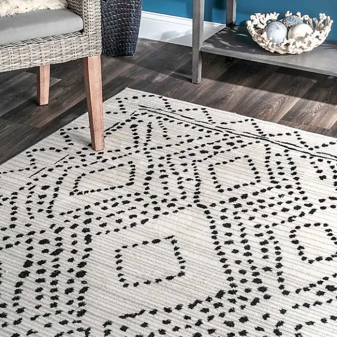 Clearance Kirklands Home Gray Millie Dotted Trellis Area Rug, 9x12