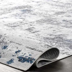 Kirklands Home Gray Modern Abstract Washable Area Rug, 5x8