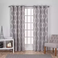 Outlet Kirklands Home Monte Curtain Panel Set, 108 in. Gray