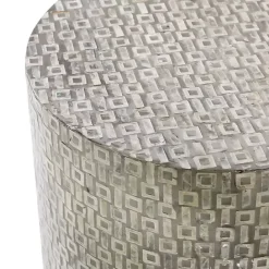 New Kirklands Home Mother Of Pearl Sells Wood Base Accent Table Gray
