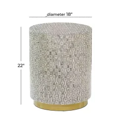 New Kirklands Home Mother Of Pearl Sells Wood Base Accent Table Gray