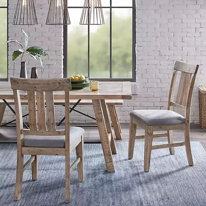 Kirklands Home Gray Natural Wooden Sonoma Dining Chairs, Set of 2 Tan