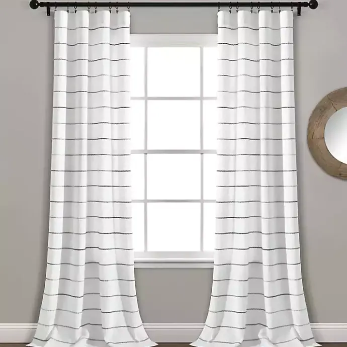 Online Kirklands Home Gray Ombre Stripe Curtain Panel Set, 95 in.