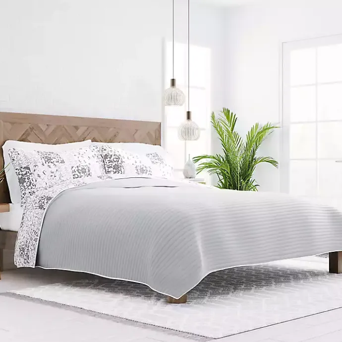 Hot Kirklands Home Gray Patchwork Reversible 2-pc. Twin Quilt Set