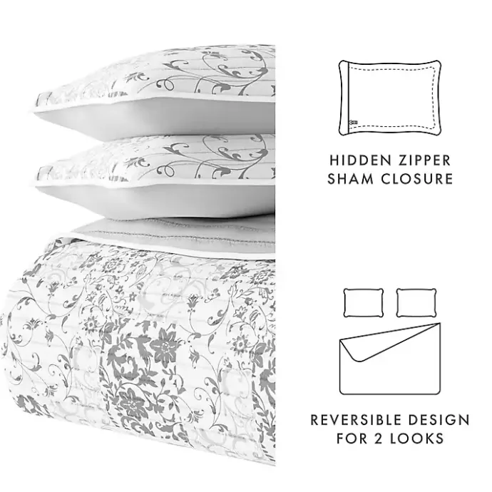 Hot Kirklands Home Gray Patchwork Reversible 2-pc. Twin Quilt Set