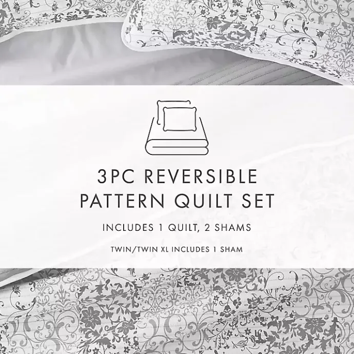 Hot Kirklands Home Gray Patchwork Reversible 2-pc. Twin Quilt Set