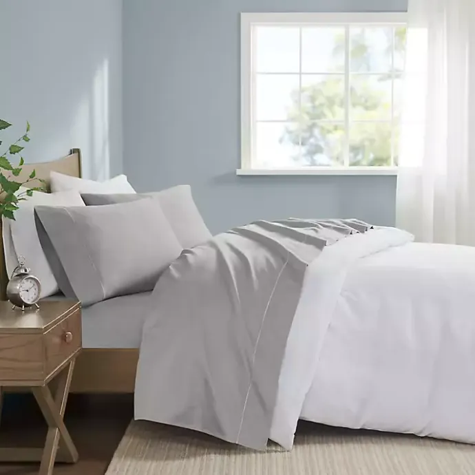 Best Kirklands Home Pima Cotton Sateen 4-pc. King Sheet Set Gray