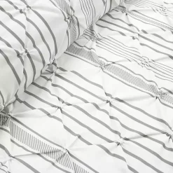 New Kirklands Home Gray Pintuck Stripe Full/Queen 5-pc. Comforter Set
