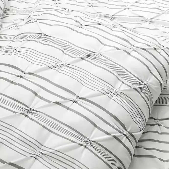 Outlet Kirklands Home Gray Pintuck Stripe King 5-pc. Comforter Set