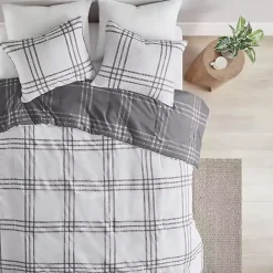 Outlet Kirklands Home Gray Plaid Dayton 3-pc. Full/Queen Comforter Set