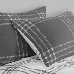 Discount Kirklands Home Gray Plaid Dayton 3-pc. King Comforter Set