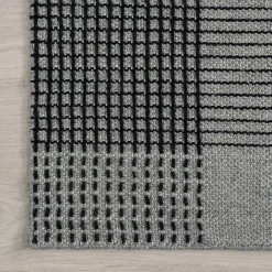 New Kirklands Home Plaid Emily Henderson x RugsUSA Area Rug, 4x6 Gray