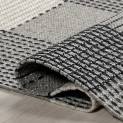 Kirklands Home Plaid Emily Henderson x RugsUSA Rug, 8x10 Gray