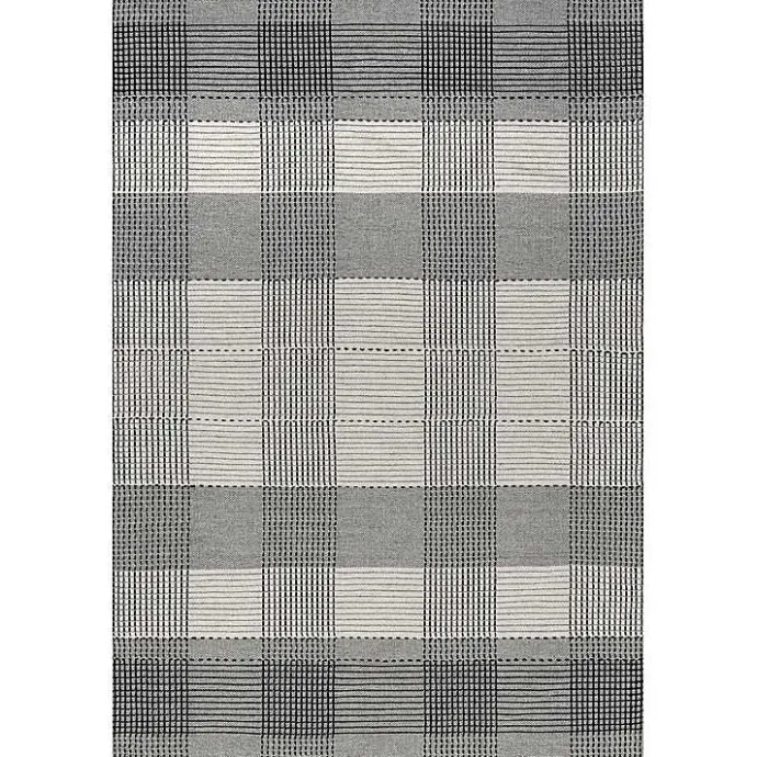 New Kirklands Home Plaid Emily Henderson x RugsUSA Area Rug, 5x8 Gray