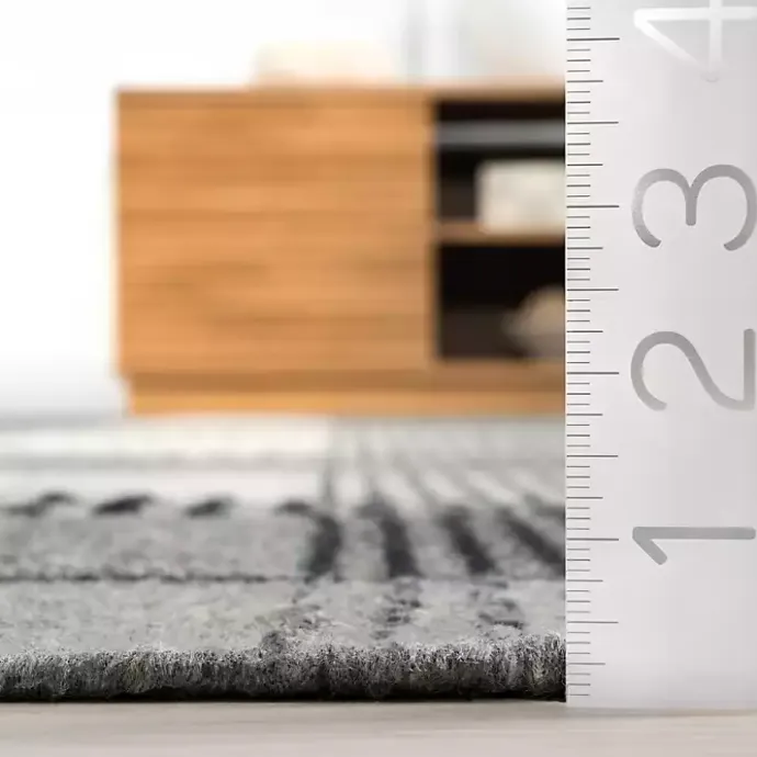 New Kirklands Home Plaid Emily Henderson x RugsUSA Area Rug, 5x8 Gray