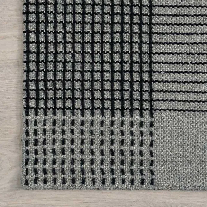 New Kirklands Home Plaid Emily Henderson x RugsUSA Area Rug, 5x8 Gray