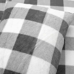 Best Kirklands Home Gray Plaid Faux Fur 3-pc. King Comforter Set