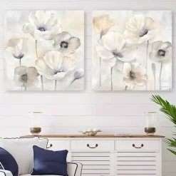Sale Kirklands Home Poppy Garden 2-pc. Canvas Art Set, 30x30 in. Gray