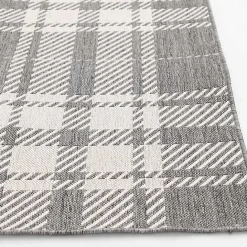 Kirklands Home Priya Plaid Indoor/Outdoor Area Rug, 7x9 Gray