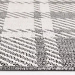 Kirklands Home Priya Plaid Indoor/Outdoor Area Rug, 7x9 Gray