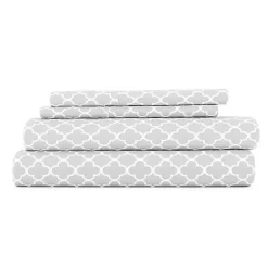Clearance Kirklands Home Quatrefoil 4-pc. Full Sheet Set Gray