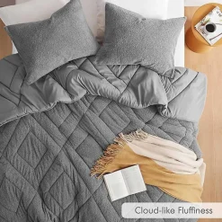 Hot Kirklands Home Quilted Teddy 3-pc. King Comforter Set Gray