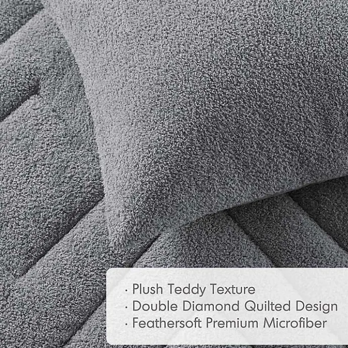 Hot Kirklands Home Quilted Teddy 3-pc. King Comforter Set Gray