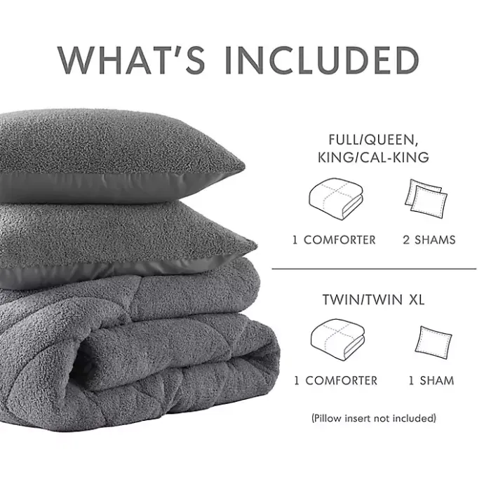 Hot Kirklands Home Quilted Teddy 3-pc. King Comforter Set Gray