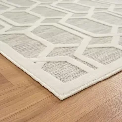 Best Kirklands Home Gray Raised Honeycomb Indoor/Outdoor Area Rug, 7x9