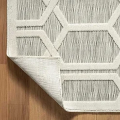 Best Kirklands Home Gray Raised Honeycomb Indoor/Outdoor Area Rug, 7x9