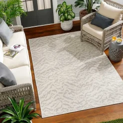 Kirklands Home Gray Ravello Outdoor Rug, 5x7