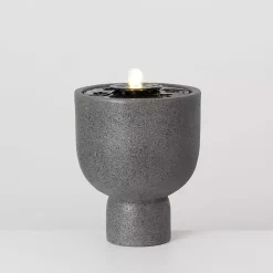Best Kirklands Home Resin Pedestal Outdoor Fountain, 13 in. Gray