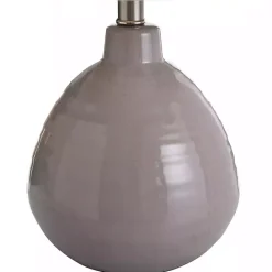 Outlet Kirklands Home Gray Ribbed Ceramic Table Lamp Ivory