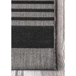 Hot Kirklands Home Gray Robin Stripe Outdoor Rug, 5x8