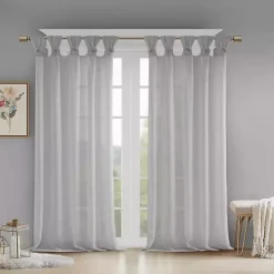 Sale Kirklands Home Gray Rosette Tab Top Curtain Panel, 84 in. Grayr