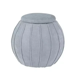 Clearance Kirklands Home Rounded Oval Storage Ottoman Gray