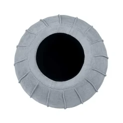 Clearance Kirklands Home Rounded Oval Storage Ottoman Gray