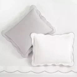 Discount Kirklands Home Gray Scallop Edge 3-pc. Full/Queen Duvet Cover Set