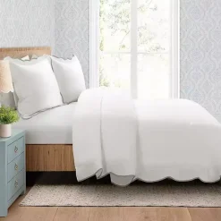 Kirklands Home Gray Scalloped Edge 3-pc. Full/Queen Comforter Set