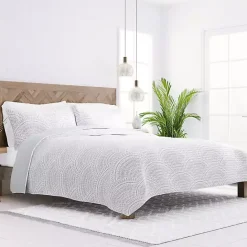 Hot Kirklands Home Gray Scalloped Reversible 2-pc. Twin Quilt Set