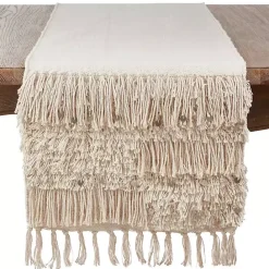 Online Kirklands Home Gray Sequin Fringe Cotton Table Runner
