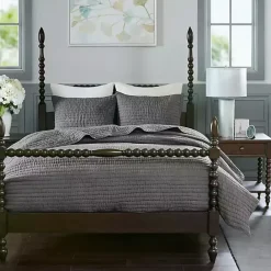 Hot Kirklands Home Serene Quilted 3-pc. Queen Coverlet Set Gray