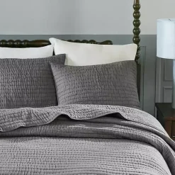 Hot Kirklands Home Serene Quilted 3-pc. Queen Coverlet Set Gray
