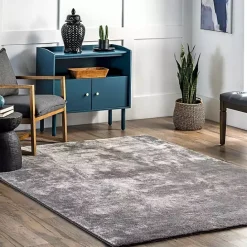 New Kirklands Home Shag Washable Area Rug, 6x9 Gray