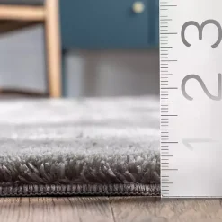 New Kirklands Home Shag Washable Area Rug, 6x9 Gray