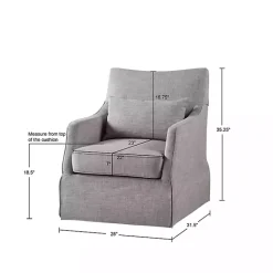 Discount Kirklands Home Skirted Swivel Martha Stewart Accent Chair Gray